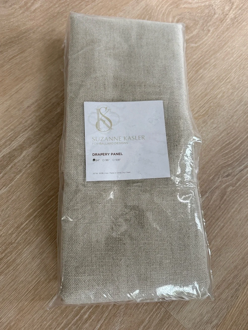 Suzanne Kasler for Ballard Designs 50x84” Drapery Panel Linen Flax 13oz SK Sig.